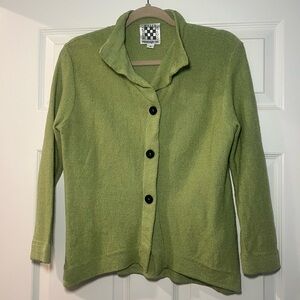 Green Vintage Button-Up Sweater
